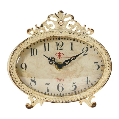 Storied Home Distressed Pewter Mantel Clock 8 Storied Home Distressed Pewter Mantel Clock - Image 6
