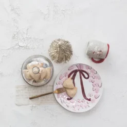 Storied Home 14-Ounce Hand-Painted Stoneware Santa Head Shaped Mug, Red And White