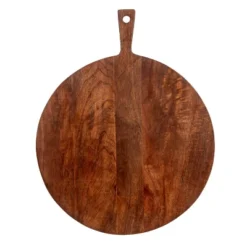 Storied Home Round Mango Wood Cheese/Cutting Board With Handle, Walnut Finish -Interio Store GUEST 3ac0d7ad 9d5a 421d b23c e518b6533db2