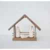 Storied Home Recycled Handmade Driftwood And Paper Mache Nativity With Wood Base, Multicolor