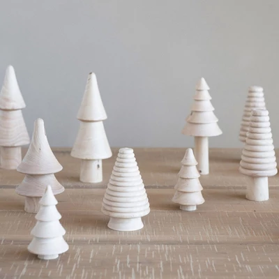 Storied Home Wood Trees, Natural, Set Of 6 4 Storied Home Wood Trees, Natural, Set Of 6 - Image 2