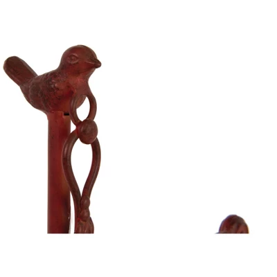 Storied Home Red Decorative Antique Iron Balance Scale With Bird 5 Storied Home Red Decorative Antique Iron Balance Scale With Bird - Image 3