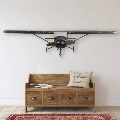 Metal Plane Wall Décor - Storied Home 3 Metal Plane Wall Décor - Storied Home