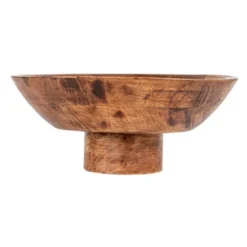 Storied Home Mango Wood Footed Bowl, Walnut Finish -Interio Store GUEST 41262fdb 9684 49de 8fe7 81a3953ac256