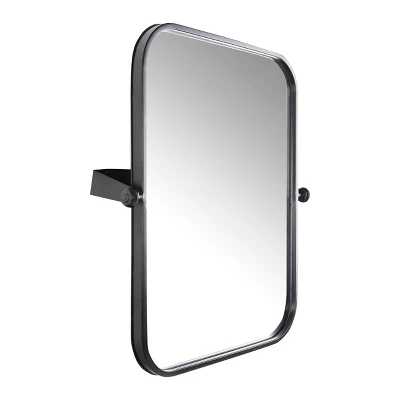 Metal Framed Pivoting Wall Mirror Black - Storied Home 6 Metal Framed Pivoting Wall Mirror Black - Storied Home - Image 4