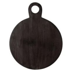 Storied Home Round Acacia Wood Cheese And Cutting Board With Circle Handle, Black -Interio Store GUEST 445dd4f3 53aa 478f b217 9cd628971f3a