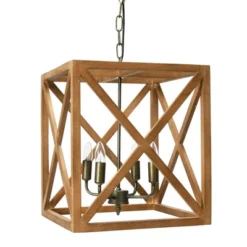 Metal/Wood Chandelier Natural Brown - Storied Home -Interio Store GUEST 449c32d1 f3b4 4433 a194 053100804c58