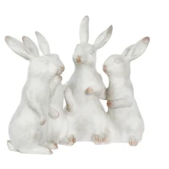 Storied Home Whitewashed Polyresin Bunny Rabbit Quartet -Interio Store GUEST 44c438c2 2a77 43c5 82d4 0441dea90b56