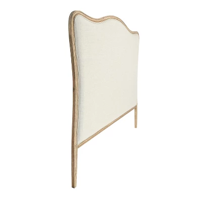 Storied Home Queen Oak Wood Headboard Beige: Upholstered, Freestanding, No Assembly, Spot Clean 7 Storied Home Queen Oak Wood Headboard Beige: Upholstered, Freestanding, No Assembly, Spot Clean - Image 6