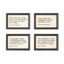 9" X 6" (Set Of 4) Quotes Wood Framed Decorative Wall Art - Storied Home -Interio Store GUEST 463c1487 0231 4225 a8e9 4596ca386a5c