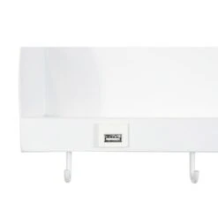 Storied Home 15.75 In.W Metal Wall Shelf With Light, USP, And 3 Hooks -Interio Store GUEST 46816e7a 6cfb 40bd 9ecf 668501c1a059