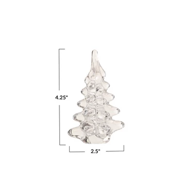 Storied Home Decorative Glass Christmas Tree, Clear 3 Storied Home Decorative Glass Christmas Tree, Clear