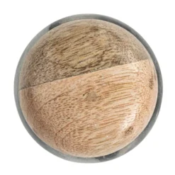 Storied Home Marble And Mango Wood Pinch Pot With Lid, Grey And Natural -Interio Store GUEST 4765c62d 6c1a 4593 8143 36776180e4b7