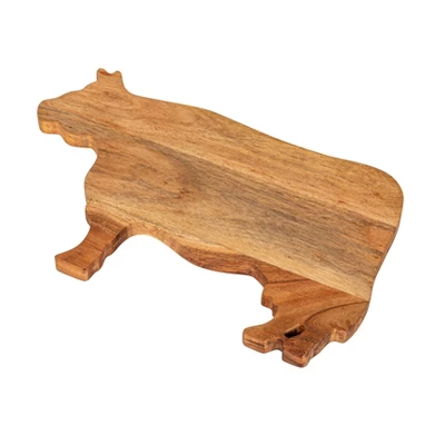 Storied Home Acacia Wood Cow Shaped Cheese/Cutting Board, Natural 7 Storied Home Acacia Wood Cow Shaped Cheese/Cutting Board, Natural - Image 5