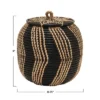 Storied Home Decorative Handwoven Rattan Storage Basket Storage With Lid, Natural And Black -Interio Store GUEST 483fd64d 98bc 46d7 ac83 c02317f7310c