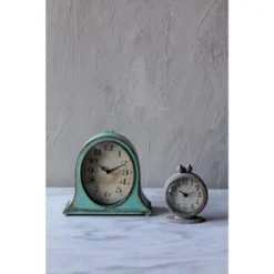 Storied Home Decorative Pewter Mantel Clock With Bird, Grey -Interio Store GUEST 4970dda7 238d 4b4f a19b 11e751a5745a
