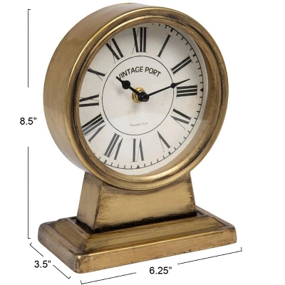 Storied Home Vintage Metal Mantel Clock 4 Storied Home Vintage Metal Mantel Clock - Image 2