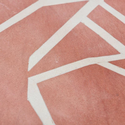 Storied Home 10" Round Sandstone Trivet, Terracotta/Off-White 5 Storied Home 10" Round Sandstone Trivet, Terracotta/Off-White - Image 3