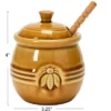 Storied Home Farmhouse Embossed Stoneware Honey Pot With Wood Honey Dipper 1 Storied Home Farmhouse Embossed Stoneware Honey Pot With Wood Honey Dipper -Interio Store GUEST 50d2c1f2 5059 4c3e 9984 a19881f3b756