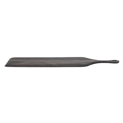 Storied Home Tall Acacia Wood Cheese And Cutting Board With Round Opening On Handle, Black 5 Storied Home Tall Acacia Wood Cheese And Cutting Board With Round Opening On Handle, Black - Image 3