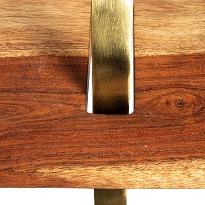 Storied Home Acacia Wood Serving Board On Gold Stand 6 Storied Home Acacia Wood Serving Board On Gold Stand - Image 4