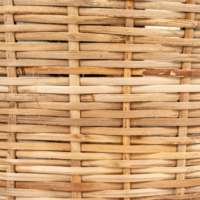 Storied Home Rattan Wrapped Stainless Steel Canisters, Set Of 4, Brass Finish 8 Storied Home Rattan Wrapped Stainless Steel Canisters, Set Of 4, Brass Finish - Image 6