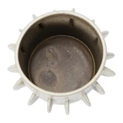 Storied Home Handmade Stoneware Planter With Reactive Glaze And Antique Finish, White -Interio Store GUEST 5566439a 5a92 44fc b2a8 ba41f7d12f60