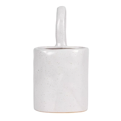 Storied Home Stoneware Sponge And Dish Brush Holder, White Speckled Finish 8 Storied Home Stoneware Sponge And Dish Brush Holder, White Speckled Finish - Image 6