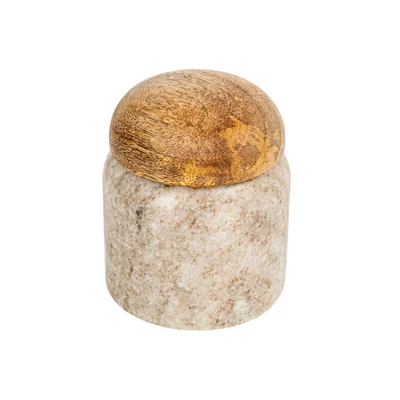Storied Home Modern Marble Canister With Wood Lid 12 Storied Home Modern Marble Canister With Wood Lid - Image 10
