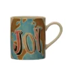 Storied Home Hand-Painted Stoneware Mug With Wax Relief Word "Joy", Multicolor -Interio Store GUEST 575df560 7ee1 48d3 9e16 a0eb5b06fcb9