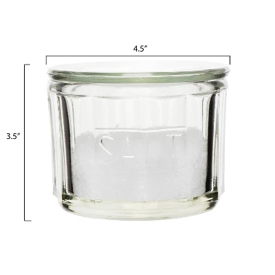 Storied Home Round Pressed Glass Salt Cellar 3 Storied Home Round Pressed Glass Salt Cellar