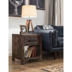 Mariner Tripod Style Wood Floor Lamp With Burlap Drum Shade Rust - Storied Home -Interio Store GUEST 5ad81e93 bc2d 4c12 ad6e cb554969ea1f