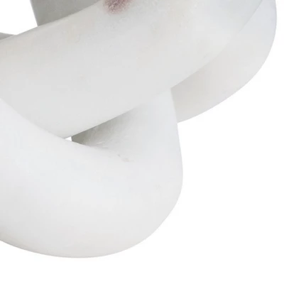 Storied Home Decorative Interlocking Marble Chain With 3 Links, White 7 Storied Home Decorative Interlocking Marble Chain With 3 Links, White - Image 5