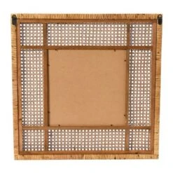23.5" Square Modern Wood Rattan Wall Mirror Brown - Storied Home -Interio Store GUEST 5bf8311c fed0 40ef 85f3 723031868996