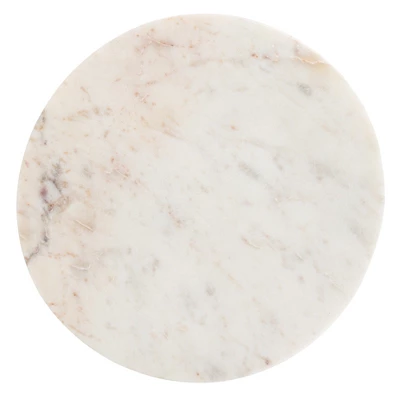 Storied Home Round Marble Charcuterie Or Cutting Board, White 7 Storied Home Round Marble Charcuterie Or Cutting Board, White - Image 5