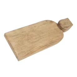 Storied Home Large Hand-Carved Mango Wood Cheese Slicer And Cutting Board With Face Handle Design And Combed Finish, Natural -Interio Store GUEST 5cb8d37e a10f 44b0 8479 e61bb590e388