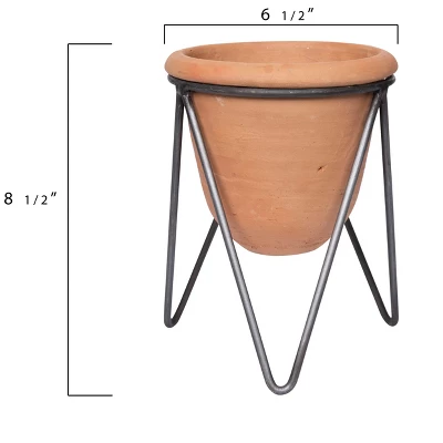 Storied Home Terracotta Pot With Metal Stand (Pot With Stand) 4 Storied Home Terracotta Pot With Metal Stand (Pot With Stand) - Image 2