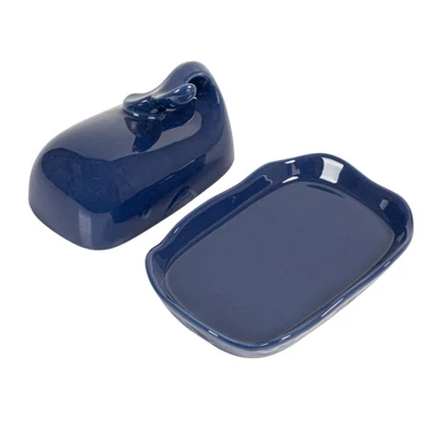 Storied Home Coastal Stoneware Whale Shaped Butter Dish 9 Storied Home Coastal Stoneware Whale Shaped Butter Dish - Image 7
