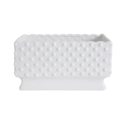 Ceramic Hobnail Planter - White - Storied Home 3 Ceramic Hobnail Planter - White - Storied Home