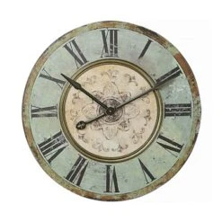 Storied Home Decorative Round Wood Wall Clock With Distressed Finish, Mint Green 8 Storied Home Decorative Round Wood Wall Clock With Distressed Finish, Mint Green -Interio Store GUEST 62ea9783 5806 4fe3 9116 59b1ead4a502