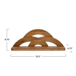 Storied Home MDF And Wood Wall Shelf With Arches, Natural