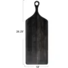 Storied Home Tall Acacia Wood Cheese And Cutting Board With Round Opening On Handle, Black