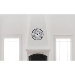 24" Round Metal & Wood Wall Clock White - Storied Home 17 24" Round Metal & Wood Wall Clock White - Storied Home -Interio Store GUEST 654b962a f189 46ad 85b6 f19c74eac780