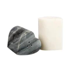 Storied Home Heart-Shaped Marble Salt And Pepper Shakers, Set Of 2, Grey And White -Interio Store GUEST 65e44b60 f0a4 40a3 9865 e2b739b08e52