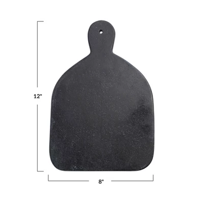 Storied Home Wide Marble Cutting Or Charcuterie Board With Handle, Black 3 Storied Home Wide Marble Cutting Or Charcuterie Board With Handle, Black