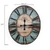 Storied Home Decorative Oval Wood Wall Clock With Distressed Finish, Turquoise -Interio Store GUEST 66bb34d8 ae4a 4a49 89e4 36165d4193d2