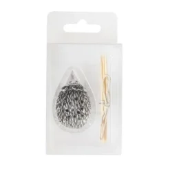 Storied Home Hedgehog Toothpick Holder With Toothpicks, Silver