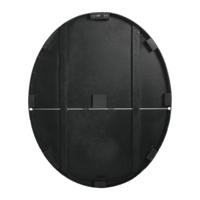 29" Oval Distressed Wood Wall Clock Gray - Storied Home 6 29" Oval Distressed Wood Wall Clock Gray - Storied Home - Image 4