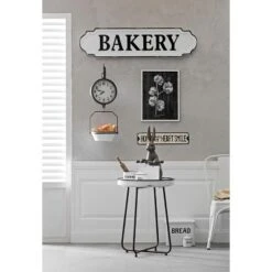 Storied Home Decorative Vintage Reproduction Enameled Scale Wall Clock, White And Black