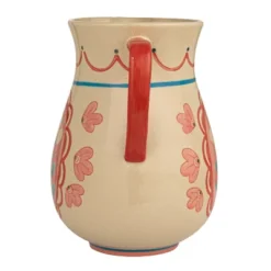 Storied Home Floral Stoneware Pitcher With Handle, Multicolor -Interio Store GUEST 69d800ce 2d71 4c76 8e9a 3bdfb08299e7